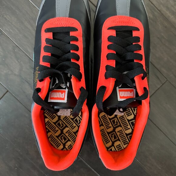 Puma Black, Teal and Red Roma Sneakers, US 10.5 - Picture 4 of 8